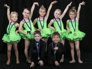 Junior students performing at a showcase
