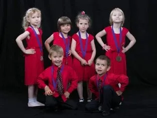 Children on the competition floor in costume